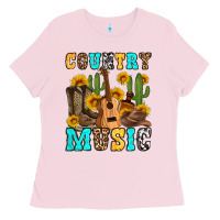 Bubblegum Pink country music western olivia Ladies Tee - OliviaCreatesArt