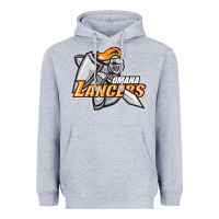 Heather Grey omaha lancers Heavyweight Hoodie - DesigneFamous