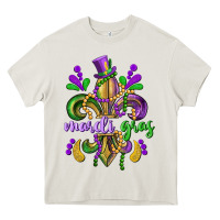 Cream mardi gras fleur de lis Heavy Core Tee - CowGirlArtShop