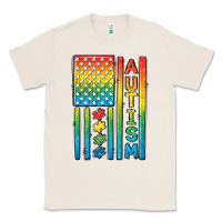Natural Autism American Flag Classic Tee - CowGirlArtShop