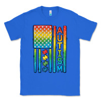 True Royal Autism American Flag Classic Tee - CowGirlArtShop