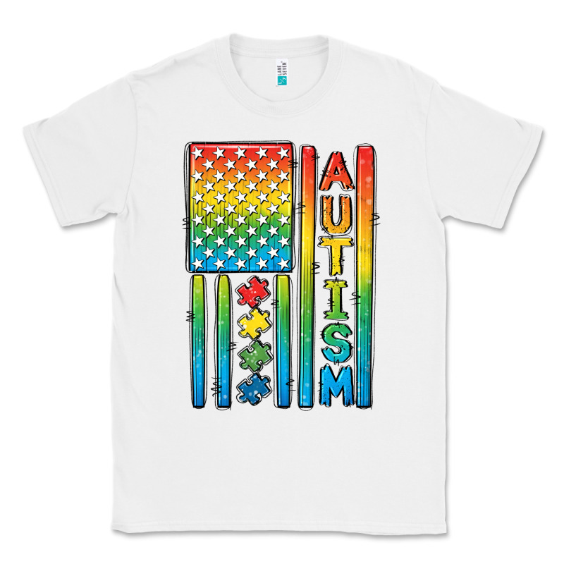 Autism American Flag Classic Tee by CowGirlArtShop | Teevron