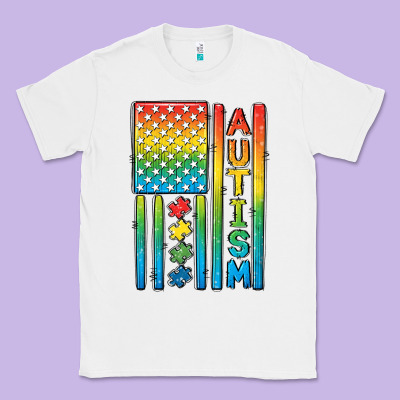 Autism American Flag Classic Tee Designed By Cowgirlartshop
