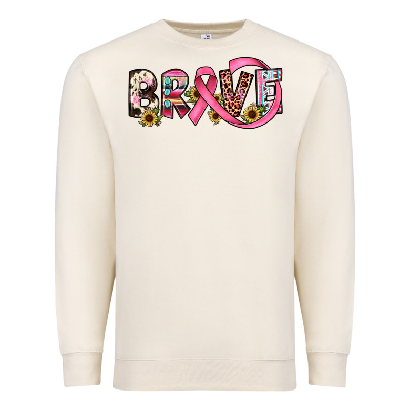 Brave Cancer Awareness Ribbon Premium Sweatshirt by JahusDesignShop | Teevron