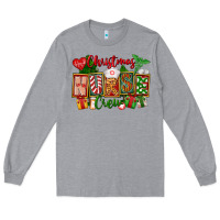 Heather Grey Christmas Nurse Crew Long Sleeve Tee - FaDigitalArtStudio