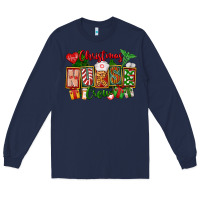 Navy Christmas Nurse Crew Long Sleeve Tee - FaDigitalArtStudio