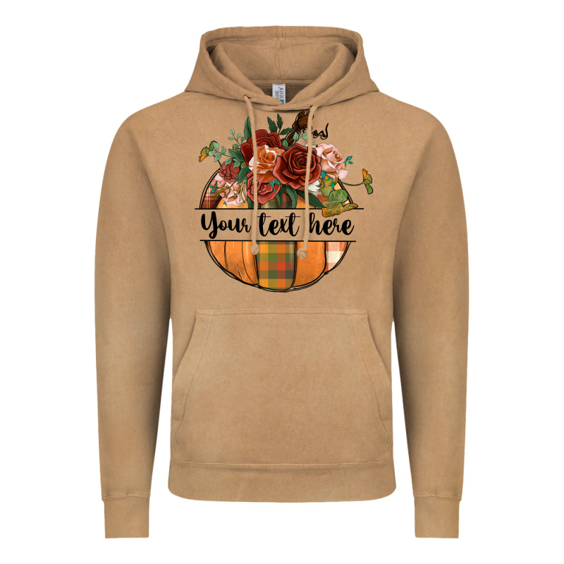 Preview Customize Floral Pumpkin Vintage Hoodie by BundleAndBundleShop | Teevron