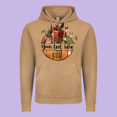 Preview Customize Floral Pumpkin Vintage Hoodie Designed By Bundleandbundleshop