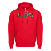 Red faith thanksgiving cross Zipper Hoodie - AdoDesignShop