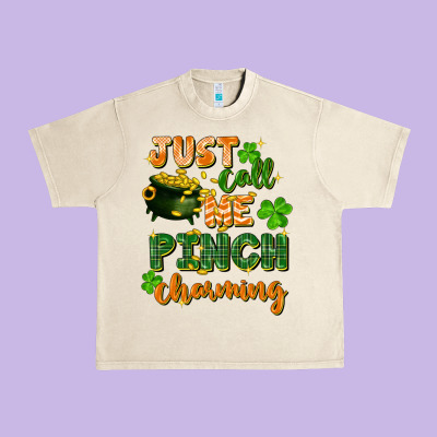 Just Call Me Pinch Charming St. Patricks Day Urban Heavy Tee Designed By Fadigitalartstudio