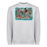 Heather Grey cross western background Heavyweight Sweatshirt - AdoDesignShop