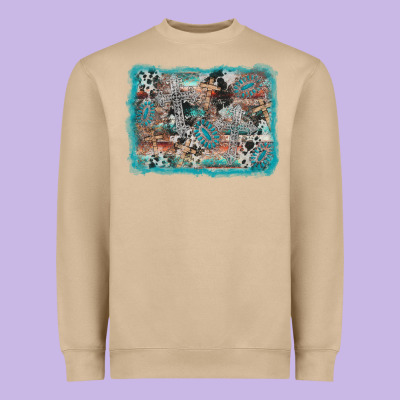 Cross Western Background Heavyweight Sweatshirt Designed By Adodesignshop