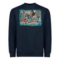 Navy cross western background Heavyweight Sweatshirt - AdoDesignShop