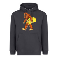 Smoke bigfoot carrying taco Heavyweight Hoodie - DesigneFamous