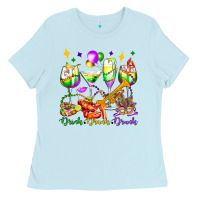 Baby Blue drink drank drunk mardi gras wine glasses olivia Ladies Tee - OliviaCreatesArt
