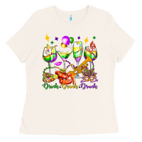 Bone drink drank drunk mardi gras wine glasses olivia Ladies Tee - OliviaCreatesArt