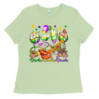 Matcha drink drank drunk mardi gras wine glasses olivia Ladies Tee - OliviaCreatesArt