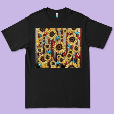 America Flag Sunflower Star Tumbler Premium Tee Designed By Howdyjamesfarm