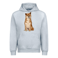 Heather Grey shiba inu Urban Hoodie - RanaPortraitStore