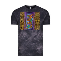 Cloud Black Leopard nana Vintage Tee - FaDigitalArtStudio