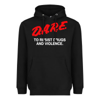 Black d a r e anti drugs Heavyweight Hoodie - DesigneFamous