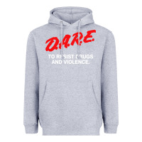 Heather Grey d a r e anti drugs Heavyweight Hoodie - DesigneFamous