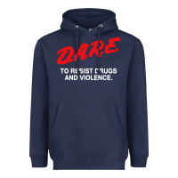 Navy d a r e anti drugs Heavyweight Hoodie - DesigneFamous