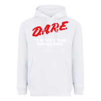 White d a r e anti drugs Heavyweight Hoodie - DesigneFamous