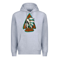 Heather Grey indian headdress arrowhead Premium Hoodie - Jasminsmagicworld