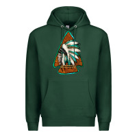 Sports Green indian headdress arrowhead Premium Hoodie - Jasminsmagicworld