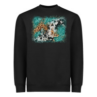 Black cowhide turquoise leather background Heavyweight Sweatshirt - AdoDesignShop