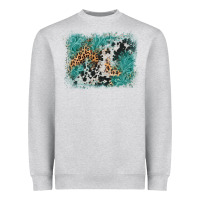 Heather Grey cowhide turquoise leather background Heavyweight Sweatshirt - AdoDesignShop