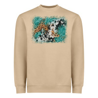 Mushroom cowhide turquoise leather background Heavyweight Sweatshirt - AdoDesignShop