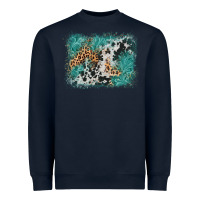 Navy cowhide turquoise leather background Heavyweight Sweatshirt - AdoDesignShop