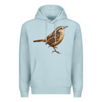 Blue Mist Ccarolina Wren Premium Hoodie - LillyAllenDesigns