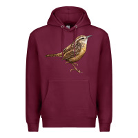 Burgundy Ccarolina Wren Premium Hoodie - LillyAllenDesigns