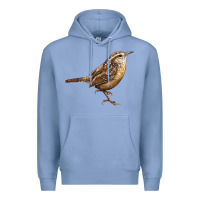 Colony Blue Ccarolina Wren Premium Hoodie - LillyAllenDesigns