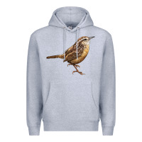 Heather Grey Ccarolina Wren Premium Hoodie - LillyAllenDesigns