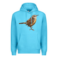 Ocean Blue Ccarolina Wren Premium Hoodie - LillyAllenDesigns