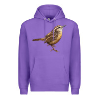 Purple Ccarolina Wren Premium Hoodie - LillyAllenDesigns
