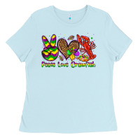 Baby Blue peace love crawfish olivia Ladies Tee - OliviaCreatesArt