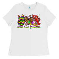 White peace love crawfish olivia Ladies Tee - OliviaCreatesArt