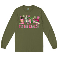 Army Green Pink Christmas Tis The Season Long Sleeve Tee - FaDigitalArtStudio