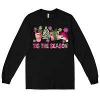 Black Pink Christmas Tis The Season Long Sleeve Tee - FaDigitalArtStudio