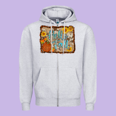 Hello Fall Zipper Hoodie Designed By Adodesignshop