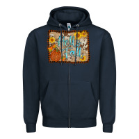 Navy hello fall Zipper Hoodie - AdoDesignShop