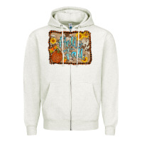 Oatmeal Heather hello fall Zipper Hoodie - AdoDesignShop