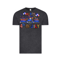 Vintage Black Western Truck Hello Fourth Of July America Vintage Tee - FaDigitalArtStudio