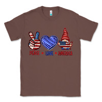 Chestnut Peace love America with gnome 4th of july Classic Tee - HowdyJamesFarm