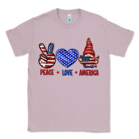 Lilac Peace love America with gnome 4th of july Classic Tee - HowdyJamesFarm